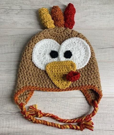 Colorful Crochet Turkey Hat