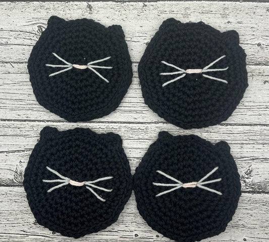 Crochet Cat Coasters