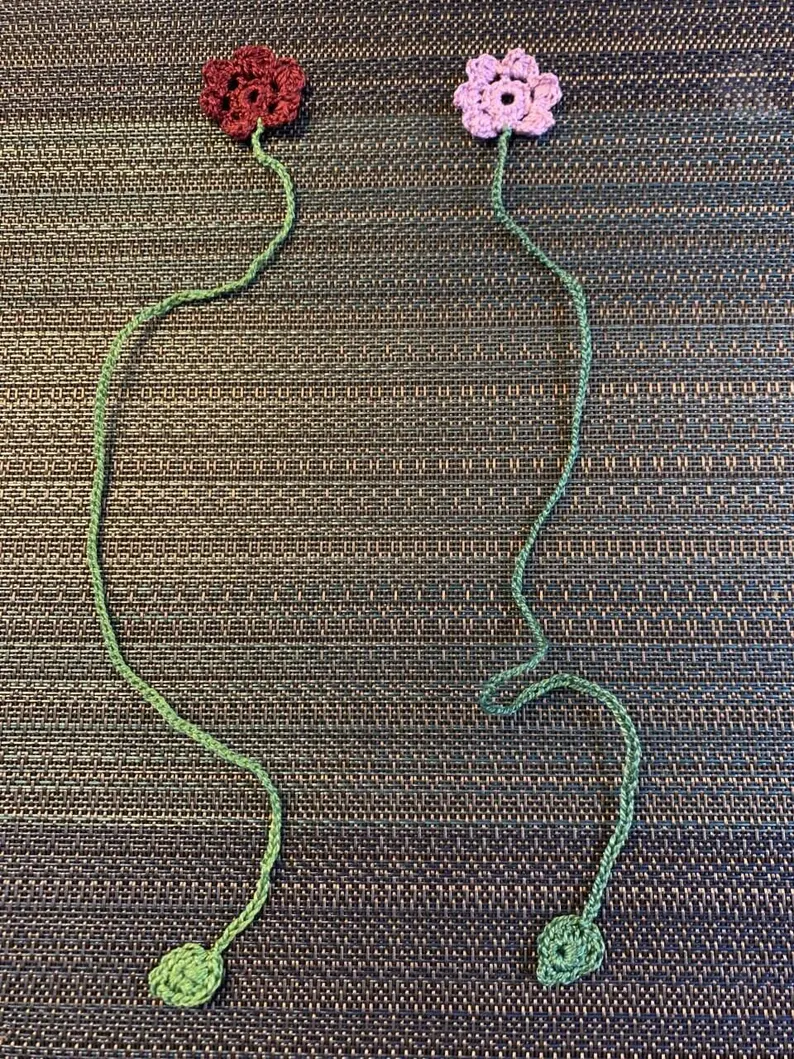 Crochet Flower Bookmark