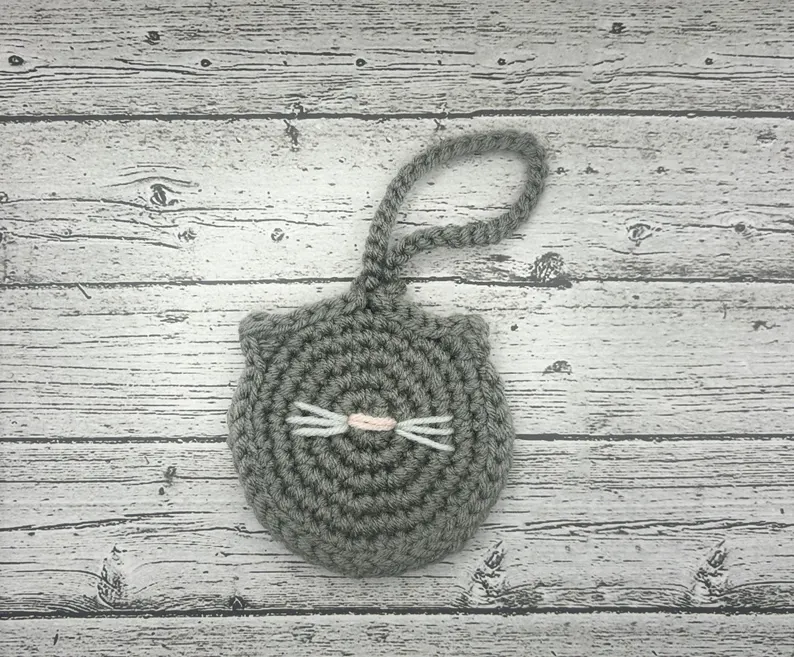 Crocheted Cat Bag Charm - Image 2