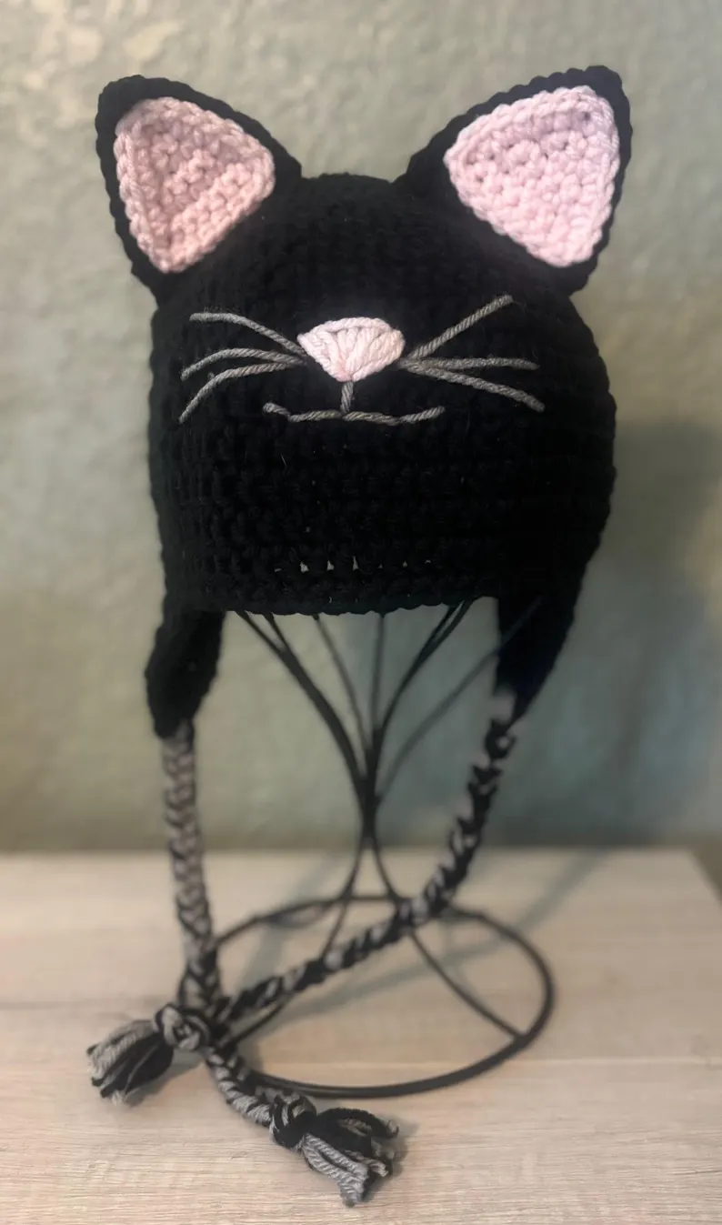Crocheted Cat Hat - Image 4
