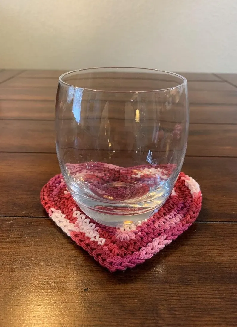 Crochet Heart Coasters