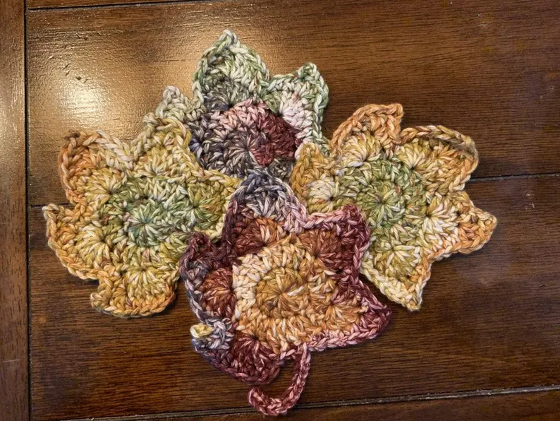 Crochet Leaf Coasters