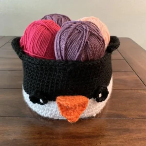 Crochet Penguin Basket