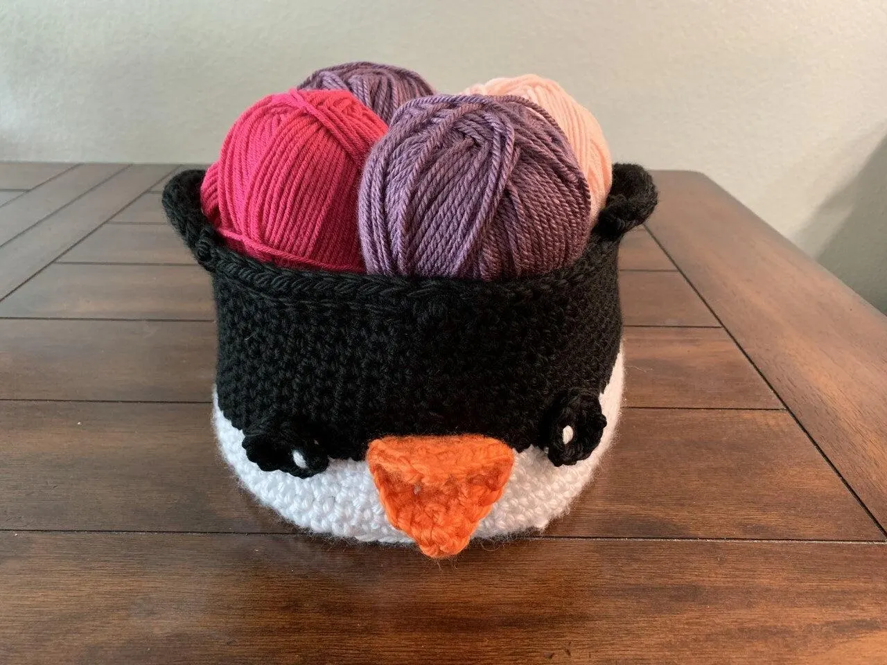 Crochet Penguin Basket