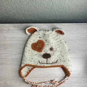 Crochet Puppy Hat With Heart - Image 2