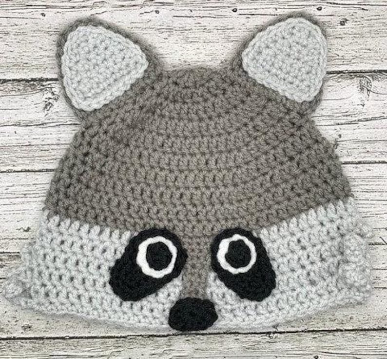 Crochet Raccoon Hat