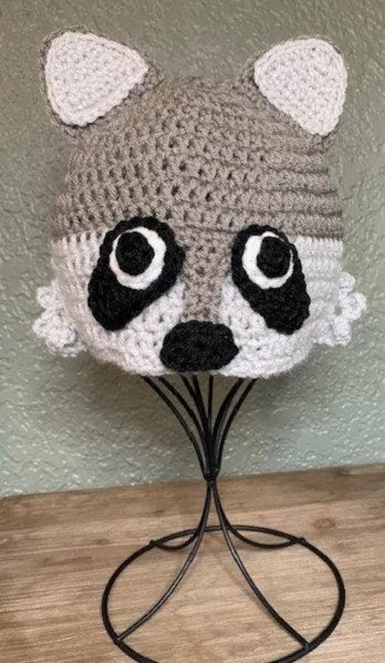 Mischievous Crochet Raccoon Hat - Image 6