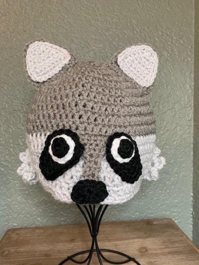 Mischievous Crochet Raccoon Hat - Image 5