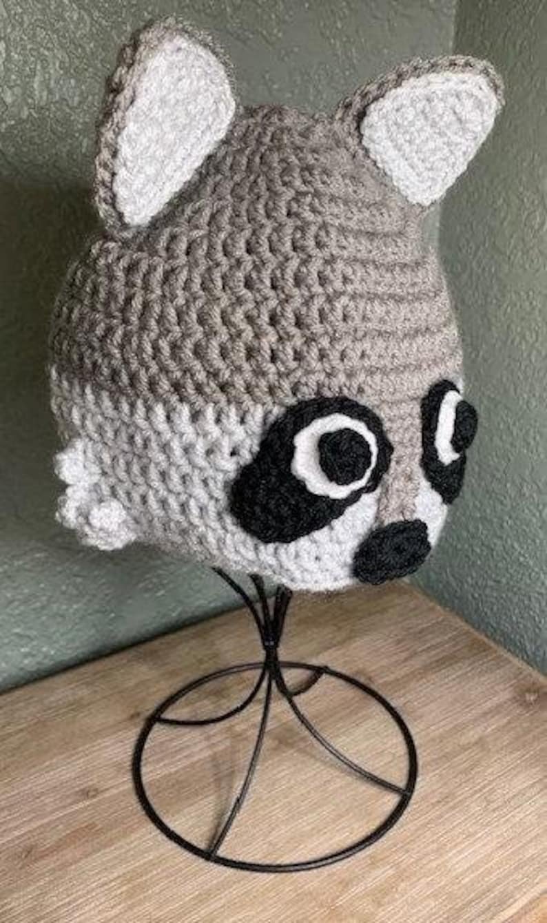 Crochet Raccoon Hat