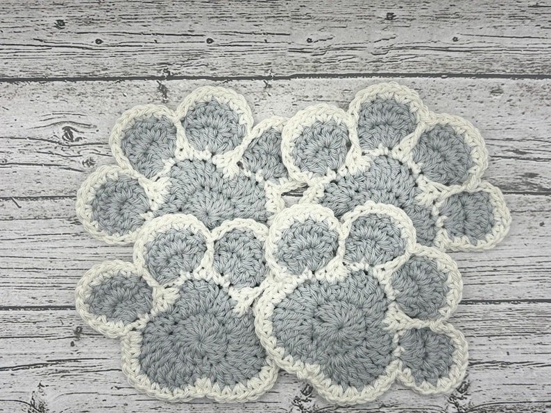 Crocheted Paw Coasters