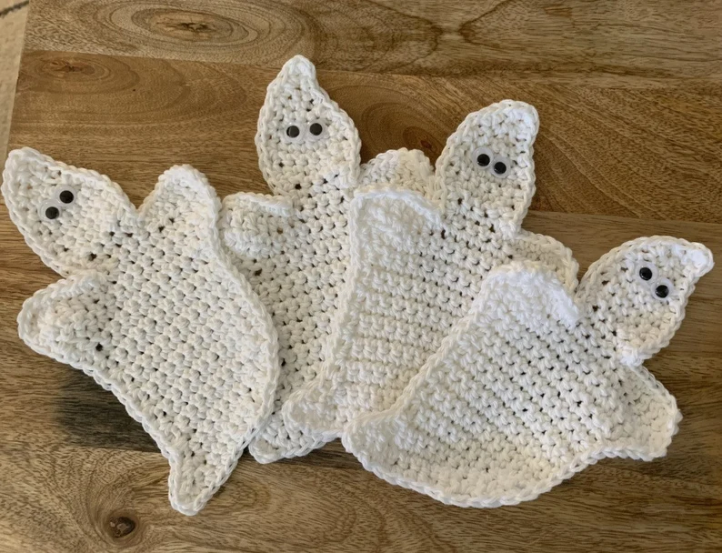 Crochet Ghost Coasters