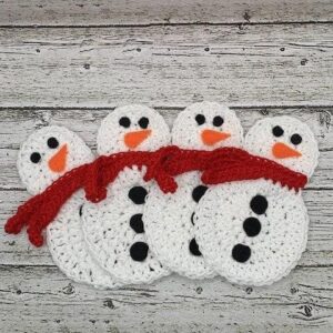 Crochet Snowman Coasters