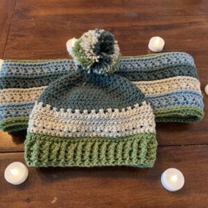 Crocheted Hat and Infinity Scarf