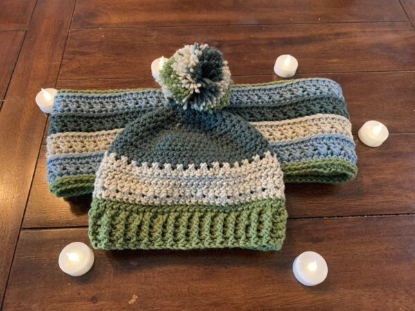 Crocheted Hat and Infinity Scarf - Image 1