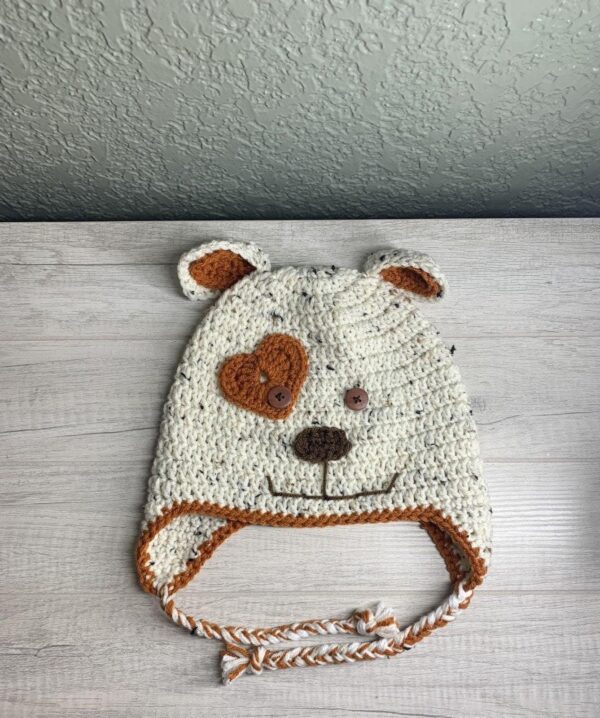 Crochet Puppy Hat With Heart - Image 1