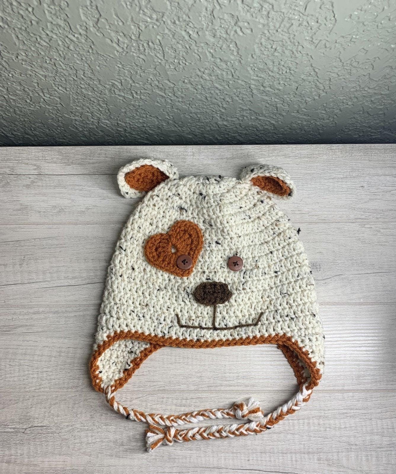 Crochet Puppy Hat With Heart - Image 1