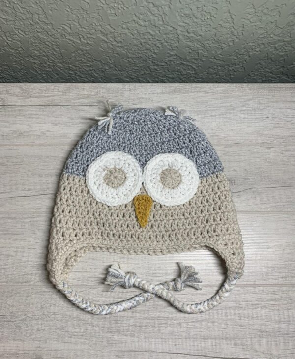 Handmade Crochet Owl Hat - Image 1