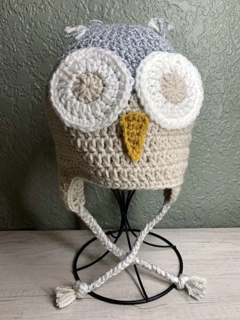 Handmade Crochet Owl Hat - Image 2
