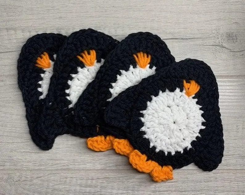 Crochet Penguin Coasters