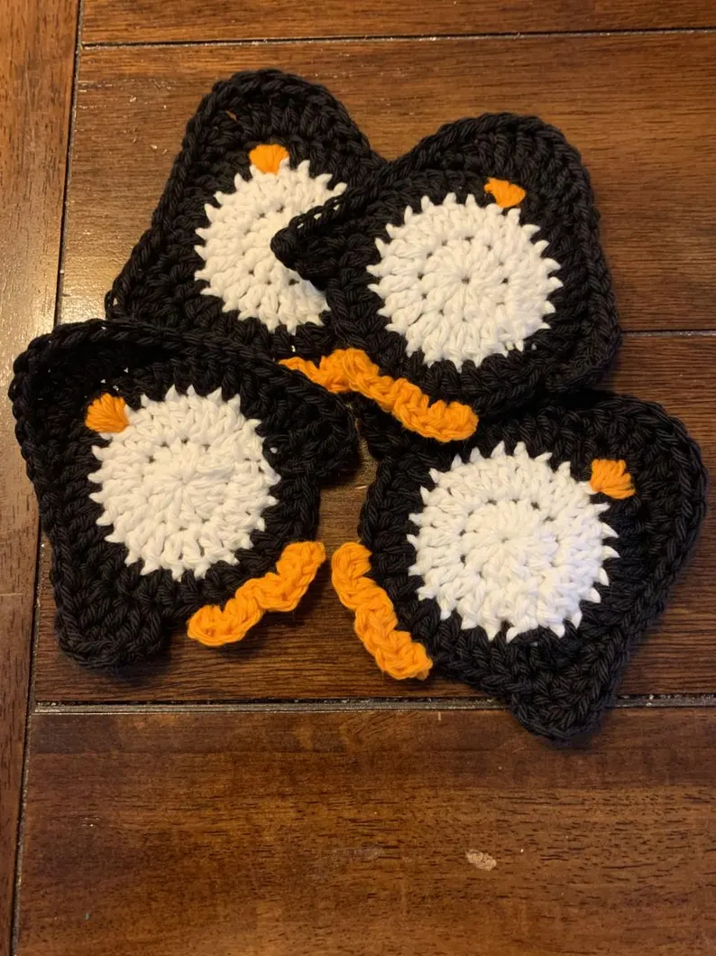 Crochet Penguin Coasters