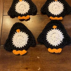 Crochet Penguin Coasters