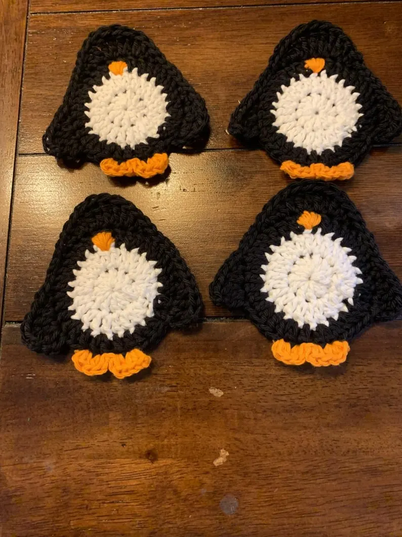 Crochet Penguin Coasters