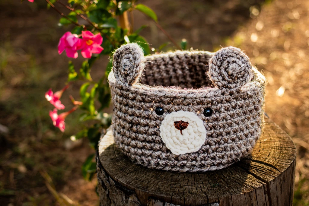 Crochet Bear Basket