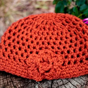 Chic Cloche Hat with Flower - Image 3