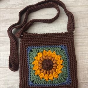 Handmade Crochet Crossbody Flower Purse