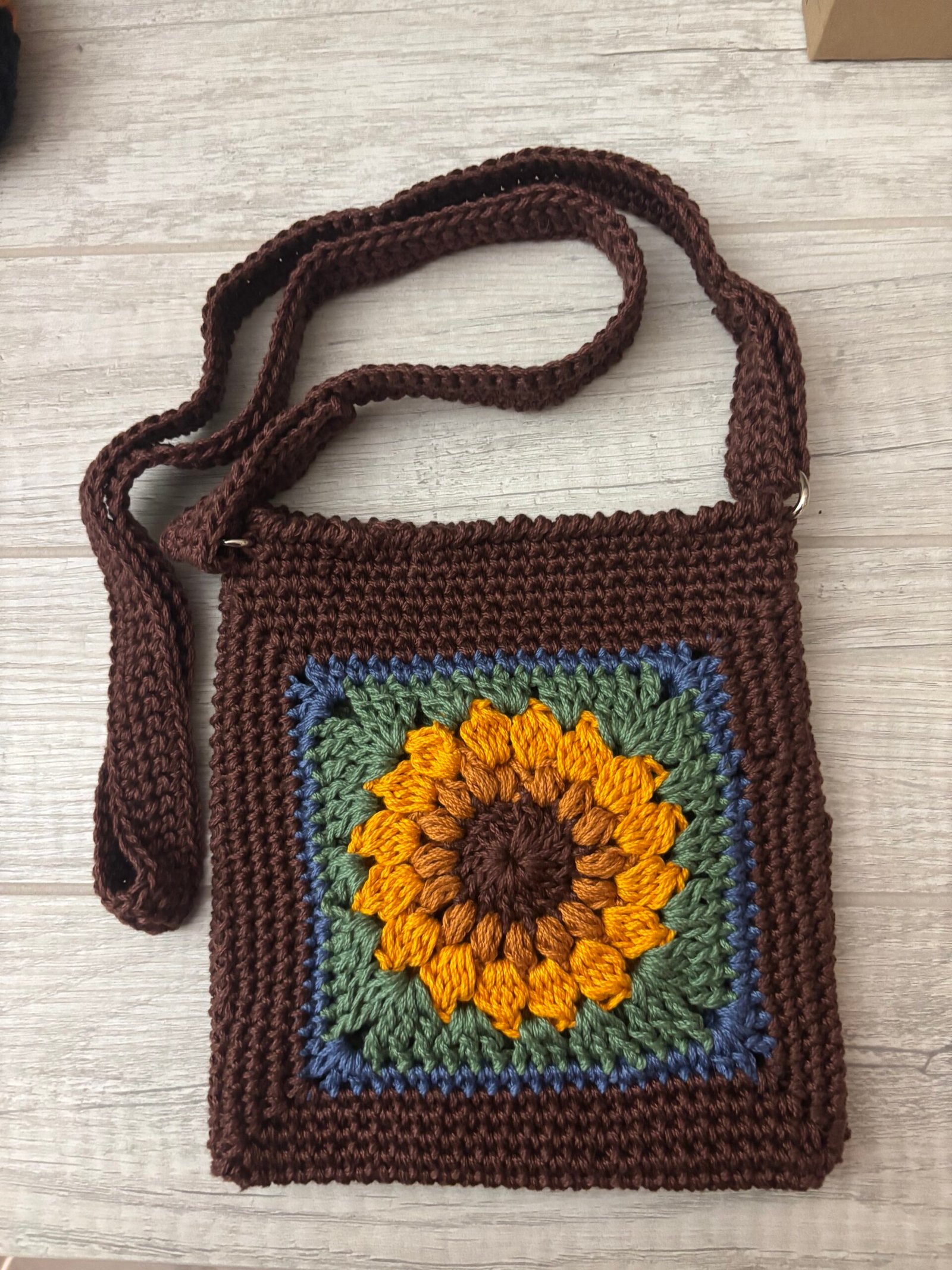 Handmade Crochet Crossbody Flower Purse
