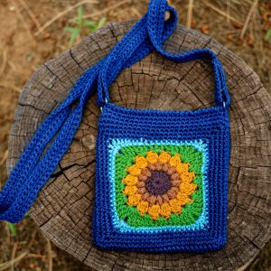 Handmade Crochet Crossbody Flower Purse