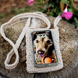 Crochet Cell Phone Purse – 100% Mercerized Cotton Crossbody Bag - Image 2