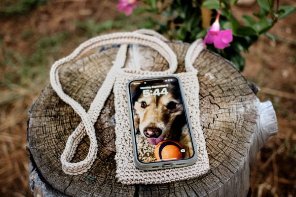 Crochet Cell Phone Purse – 100% Mercerized Cotton Crossbody Bag - Image 2