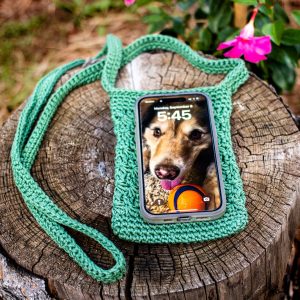 Crochet Cell Phone Purse – 100% Mercerized Cotton Crossbody Bag
